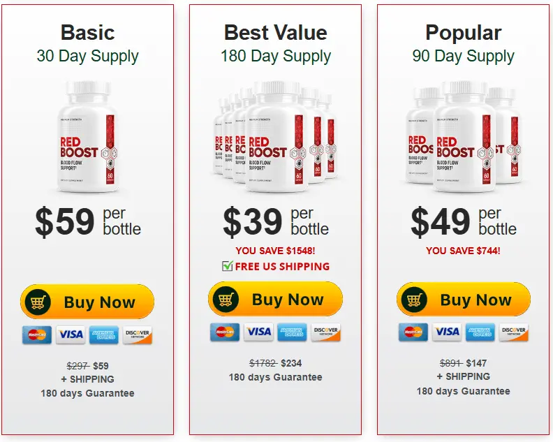 Red Boost order page